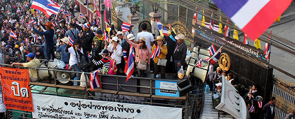 泰國提前投票 反政府示威抗議