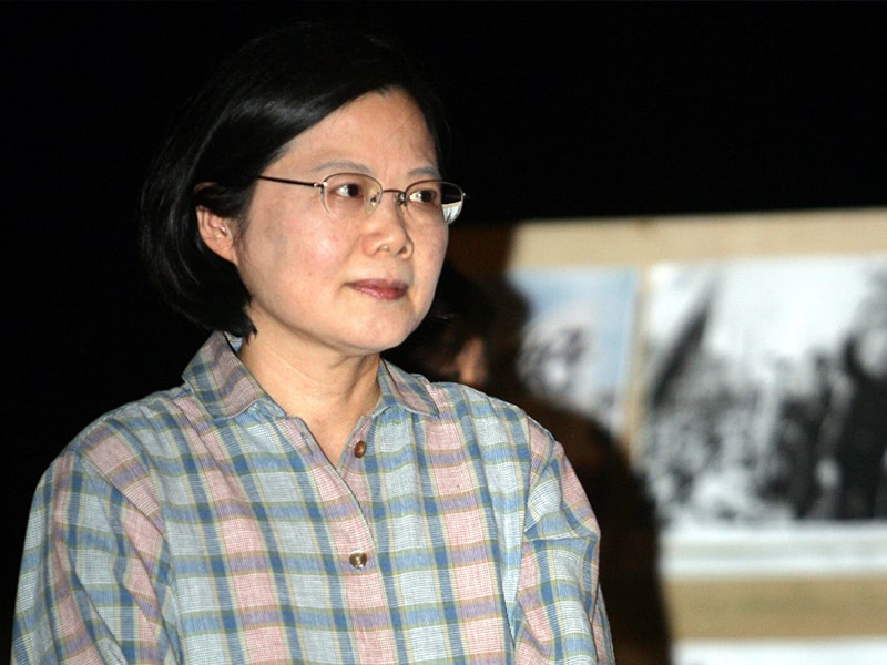 時任民進黨主席蔡英文2009年出席六四20週年台灣燭光晚會。(中央社檔案照片)