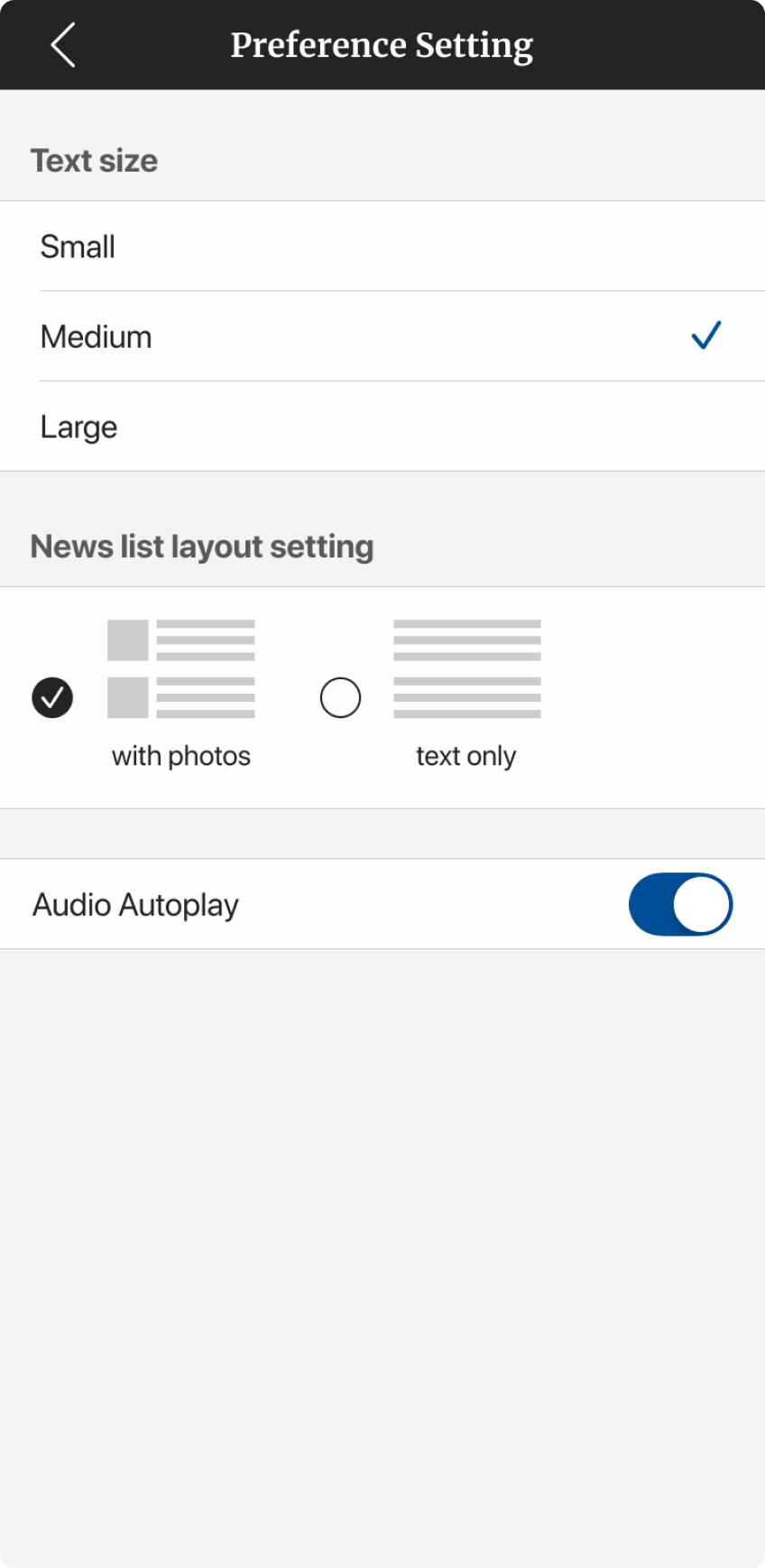 Personalized Settings