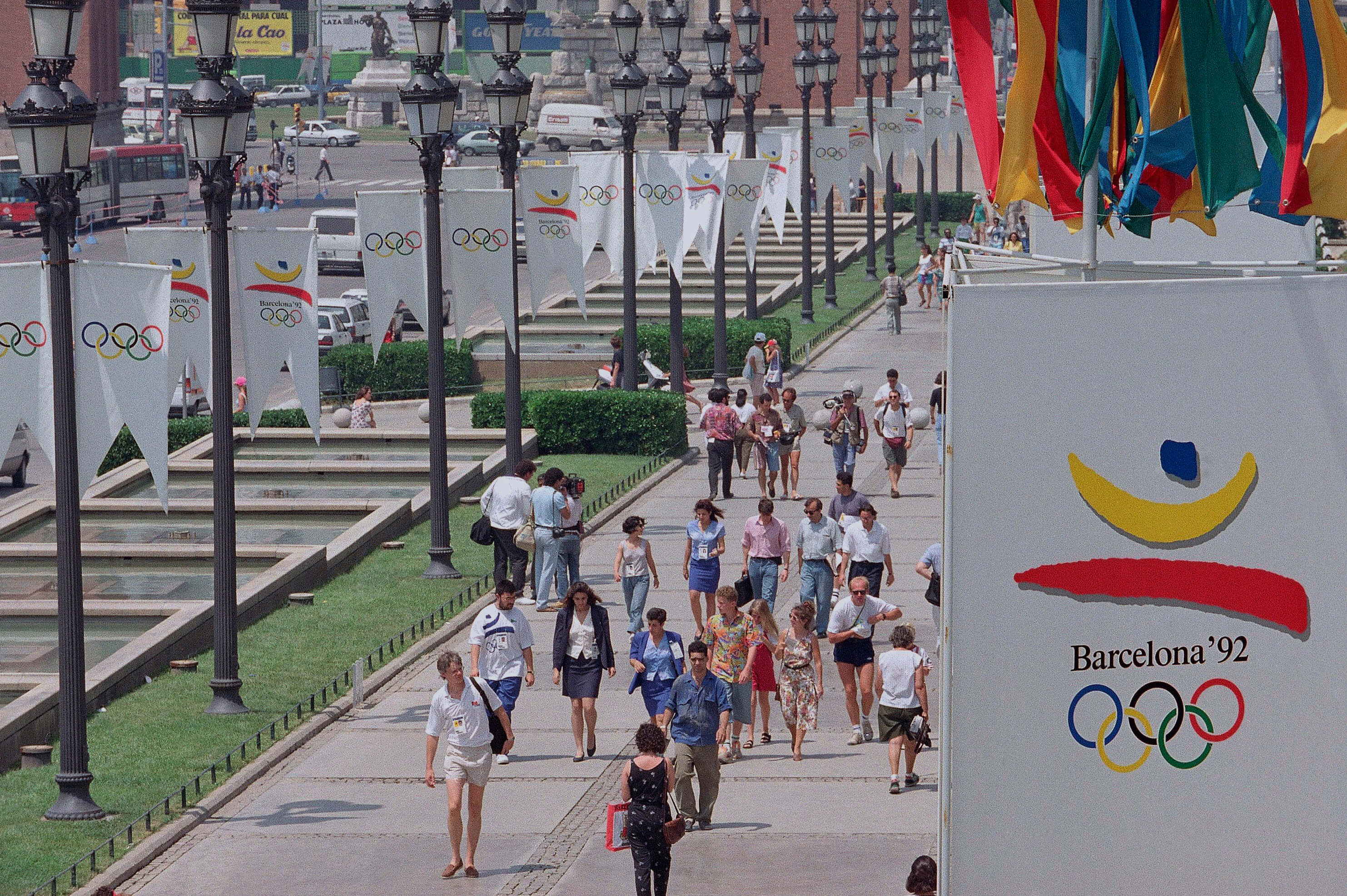 1990年代以來7個奧運主辦國，僅西班牙奧運後陷入景氣衰退。（檔案照片／美聯社）
